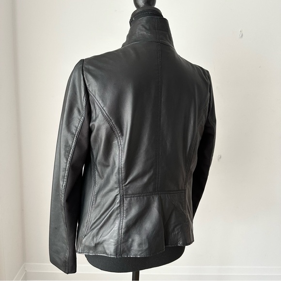 Sz XS Donna Karan Ney York Black Leather Jacket - Picture 3 of 14
